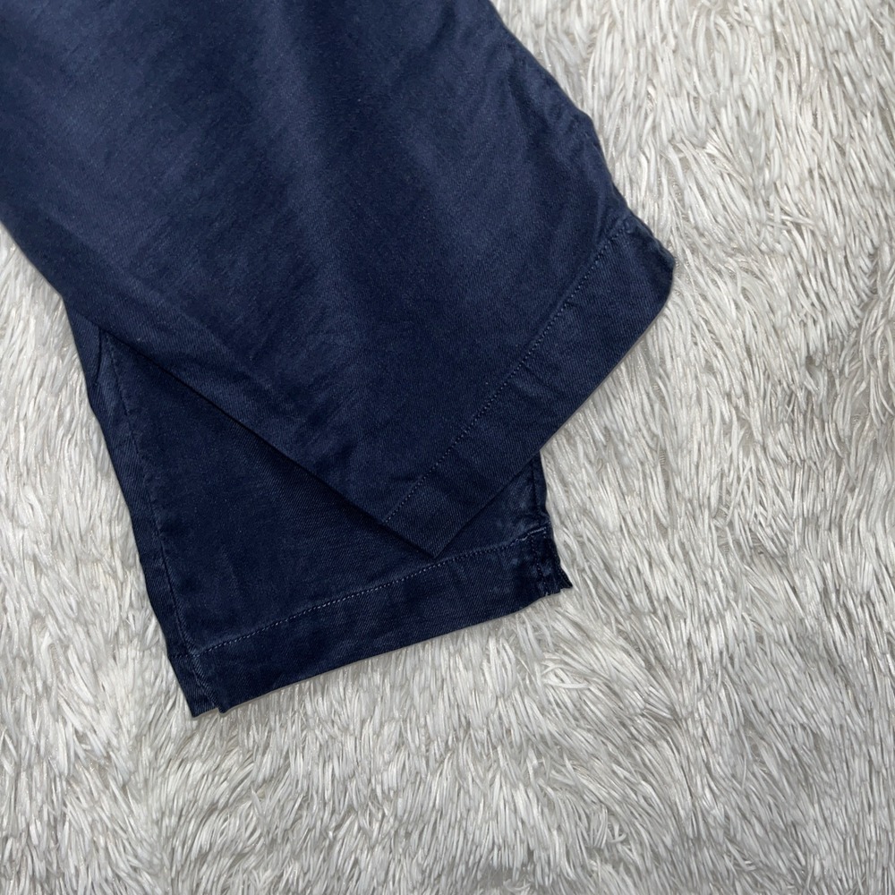 NYDJ Linen Blend Crop Pants Blue Size 4 High Rise Slimming Casual Vacation - Picture 6 of 13